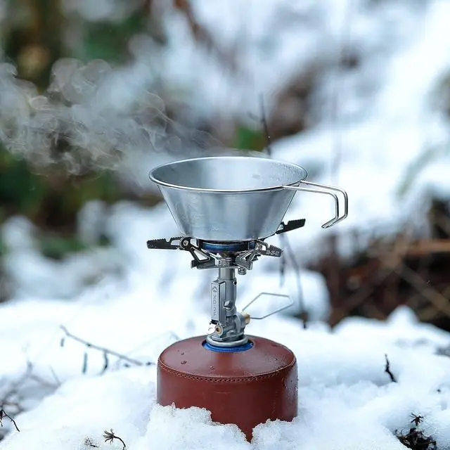 Alt view image 6 of 7 - CAMPINGMOON Canister Top Stove Portable Compact Foldable w/Micro Regulator w/4Flex w/igniter XD-2F (Silver)