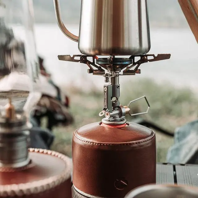 Alt view image 7 of 7 - CAMPINGMOON Canister Top Stove Portable Compact Foldable w/Micro Regulator w/4Flex w/igniter XD-2F (Silver)