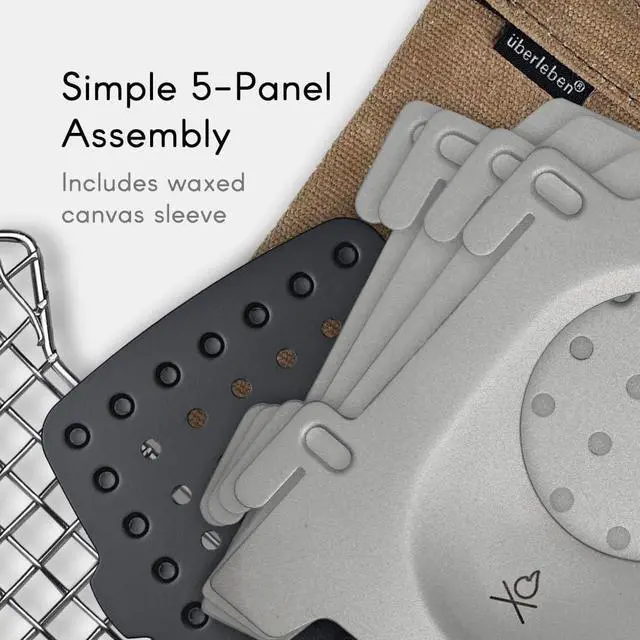 Alt view image 2 of 7 - überleben Stöker Wood Burning Camp Stove - Stainless Steel Portable Wood Stove for Camping, Backpacking, & Hiking - 18oz Folding Camping Stove - Small Wood Stove Camping Essentials (Bead-Blasted)