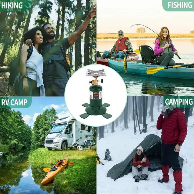 Alt view image 7 of 7 - Camping Propane Stove, Single Burner Propane Stove, Portable Bottletop Backpacking Stove,10000BTU Camp Gas Stove kit for Outdoor Cooking, include a USB Windproof Ligther (Fuel not included)