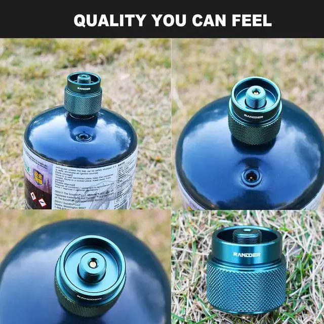 Alt view image 4 of 7 - Propane to Butane Adapter Camping Stove Adapter Gas Converter 16 oz Propane Tank Input EN417 Valve Output Camp Fuel Refill Adapter for Outdoor Backpack Hiking (Dark Green X 1 Pack)