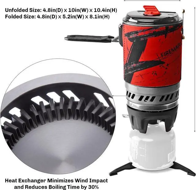 Alt view image 4 of 7 - Fire Maple Polaris Cooking System | Portable Camping Backpacking Stove with Micro Regulated Valve | Electric Jet Burner Pot Set | Ideal Camp Water Boiler for Hiking Fishing Trekking Hunting (Black)