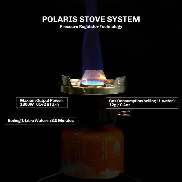 Alt view image 6 of 7 - Fire Maple Polaris Cooking System | Portable Camping Backpacking Stove with Micro Regulated Valve | Electric Jet Burner Pot Set | Ideal Camp Water Boiler for Hiking Fishing Trekking Hunting (Black)