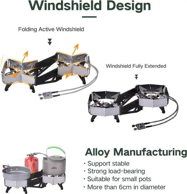 Alt view image 3 of 7 - BRS-32 Portable Camping Stove, Foldable, Adjustable Control, and Carrying Case Included - Experience Hassle-Free Outdoor Cooking