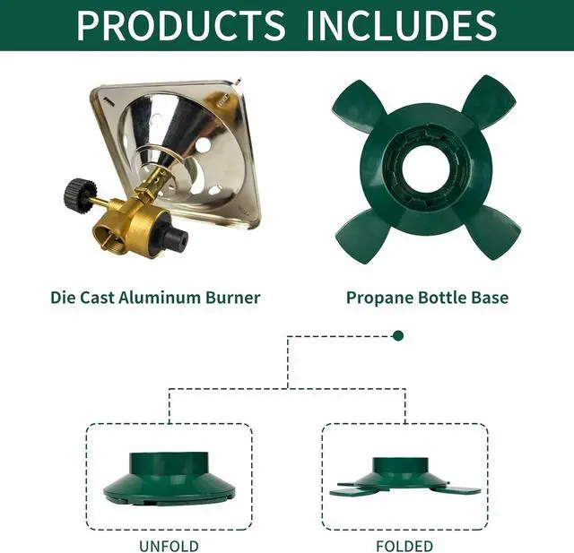 Alt view image 5 of 6 - KOMAN Camping Propane Stove, Portable Backpacking Propane Stove,10000BTU Single Propane Burner for Outdoor Cooking,Fuel by 16 Oz Propane Cylinder (Propane Cylinder not included)