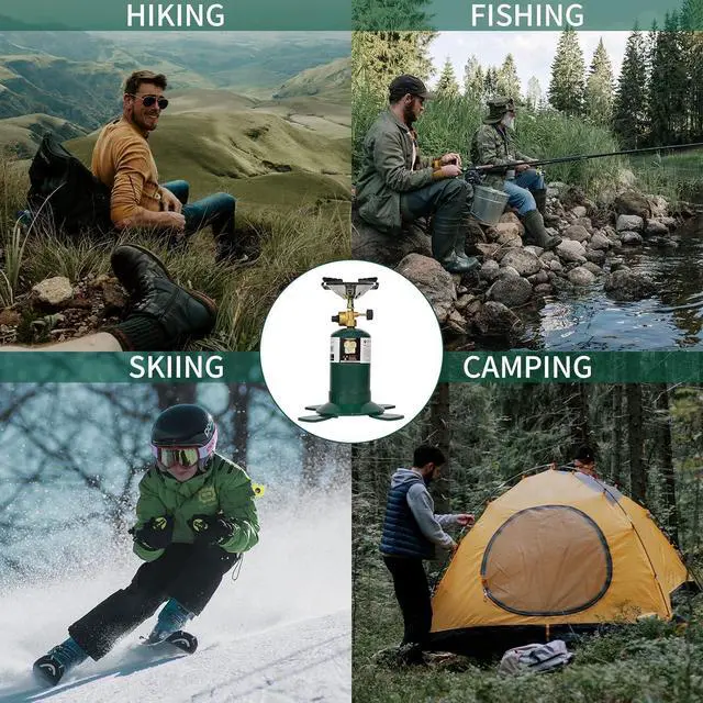 Alt view image 6 of 6 - KOMAN Camping Propane Stove, Portable Backpacking Propane Stove,10000BTU Single Propane Burner for Outdoor Cooking,Fuel by 16 Oz Propane Cylinder (Propane Cylinder not included)