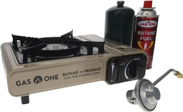 Main image of Gas One GS-3400P Propane or Butane Stove Dual Fuel Stove Portable Camping Stove - Patent Pending - with Carrying Case Great for Emergency Preparedness Kit