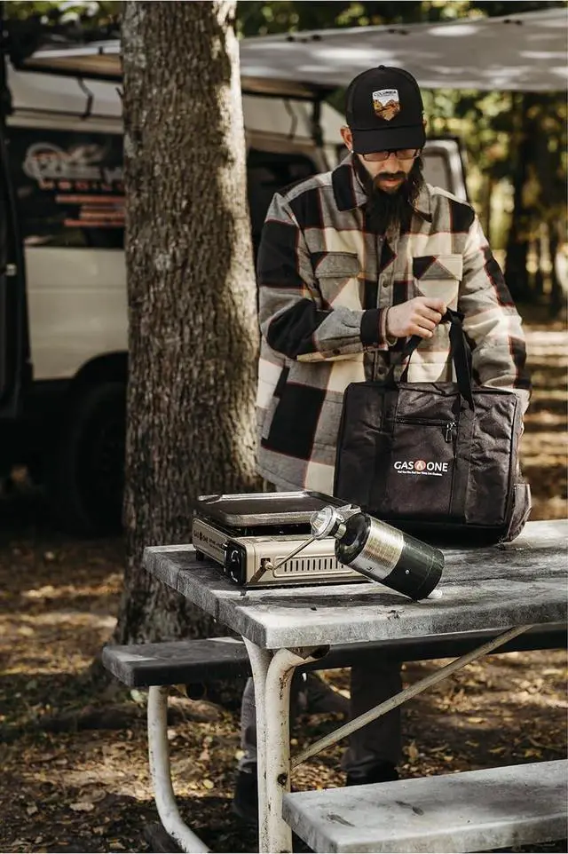 Alt view image 7 of 7 - Gas One GS-3400P Propane or Butane Stove Dual Fuel Stove Portable Camping Stove - Patent Pending - with Carrying Case Great for Emergency Preparedness Kit