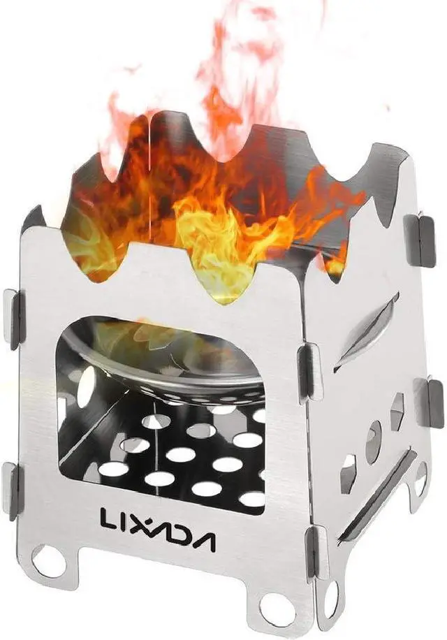 Main image of Lixada Camping Wood Stove Folding Lightweight Stainless Steel Wood Burning Stove Portable Backpacking Alcohol Stove for Outdoor Camping Hiking Picnic BBQ Picnic Hunting