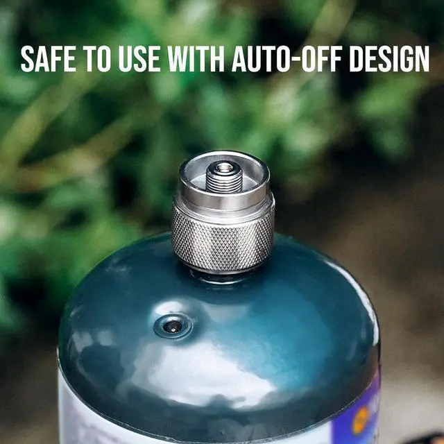 Alt view image 7 of 7 - Onlyfire Camping Stove Adapter 2-Pack, Camping Backpacking Stove Convert Connector 1LB Outdoor Propane Small Tank Input EN417 Lindal Valve Output, Camp Fuel Refill Adapter for Outdoor Backpack Hiking