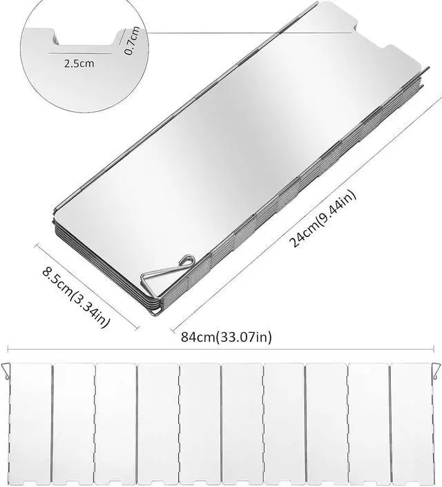 Alt view image 2 of 7 - Uning Camp Stove Windscreen, 10 Plates Lightweight Folding Outdoor Picnic Cooker Stove Wind Screen Windshield for Camping Stove Backpacking Stove Butane Stoves Alcohol Stoves