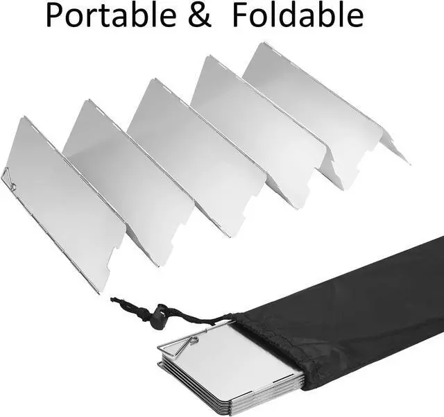 Alt view image 4 of 7 - Uning Camp Stove Windscreen, 10 Plates Lightweight Folding Outdoor Picnic Cooker Stove Wind Screen Windshield for Camping Stove Backpacking Stove Butane Stoves Alcohol Stoves
