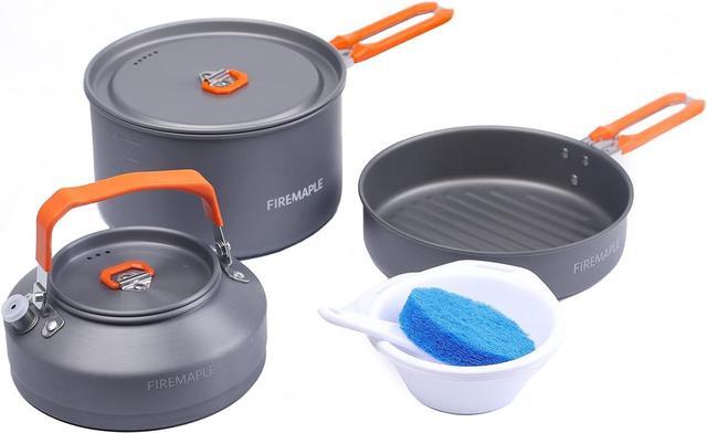 Main image of Fire-Maple Feast 4 Piece Camping Cookware Cookware Cookware Kit Outdoor Cookware Set with Pots, Kettle, Saucepans and Spatula for Hiking Fishing Picnic