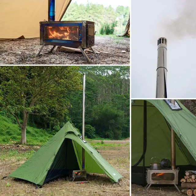 Alt view image 4 of 7 - FIREHIKING Titanium Stove TOLA Portable Folding Tent Ta1 Stove 3.4lb for Camping Backpacking Hunting Cooking