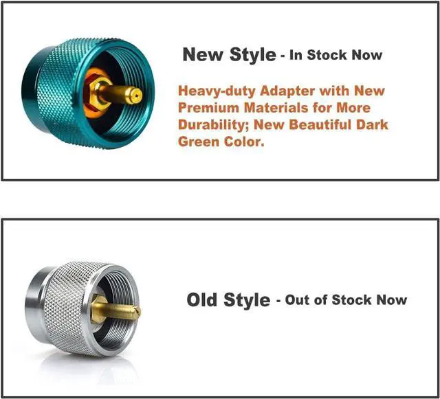 Alt view image 2 of 7 - Propane to Butane Adapter Camping Stove Adapter Gas Converter 16 oz Propane Tank Input EN417 Valve Output Camp Fuel Refill Adapter for Outdoor Backpack Hiking (Dark Green X 1 Pack)