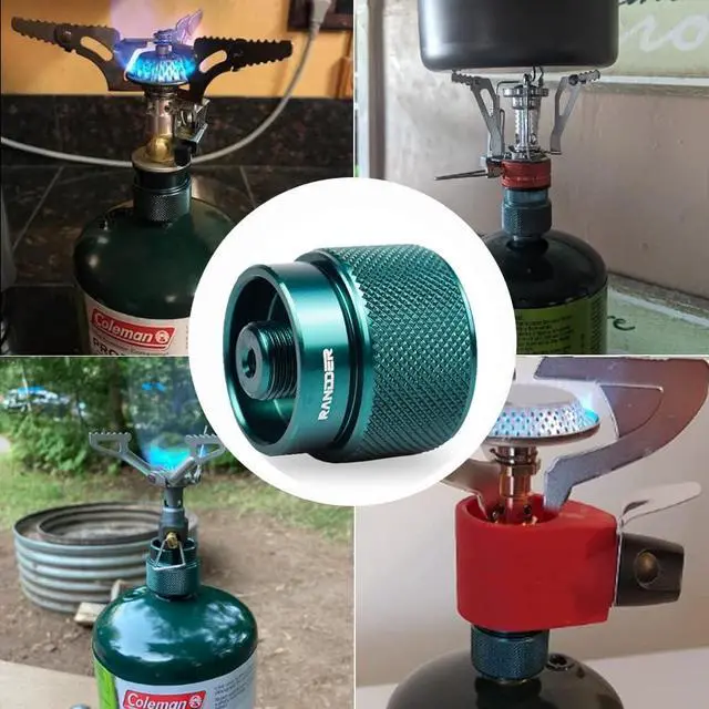 Alt view image 6 of 7 - Propane to Butane Adapter Camping Stove Adapter Gas Converter 16 oz Propane Tank Input EN417 Valve Output Camp Fuel Refill Adapter for Outdoor Backpack Hiking (Dark Green X 1 Pack)
