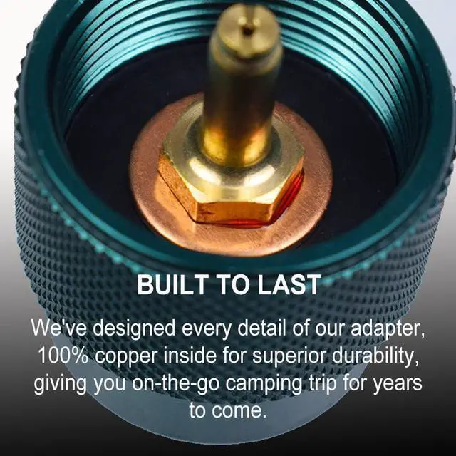 Alt view image 7 of 7 - Propane to Butane Adapter Camping Stove Adapter Gas Converter 16 oz Propane Tank Input EN417 Valve Output Camp Fuel Refill Adapter for Outdoor Backpack Hiking (Dark Green X 1 Pack)