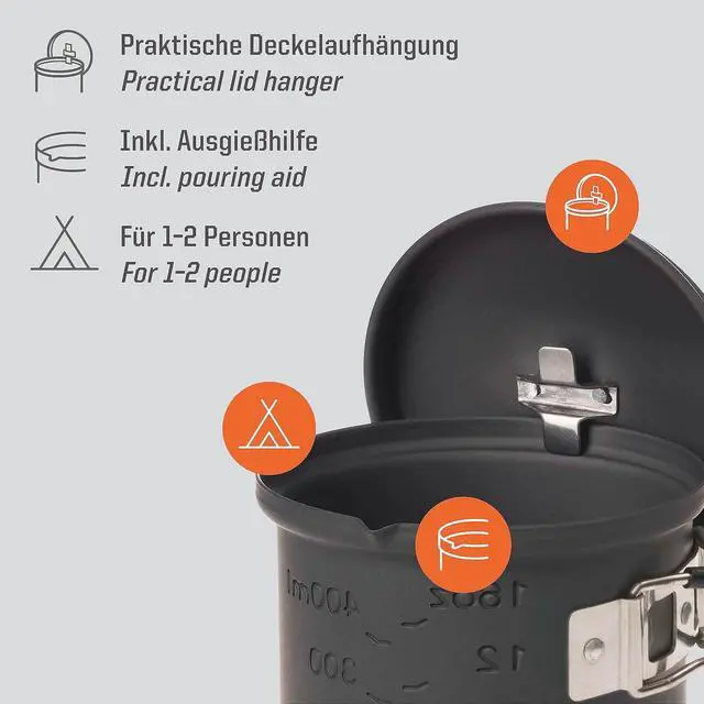 Alt view image 3 of 7 - Esbit CS585HA 3-Piece Lightweight Camping Cook Set for Use with Solid Fuel Tablets
