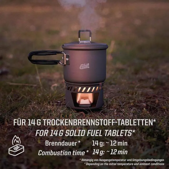 Alt view image 5 of 7 - Esbit CS585HA 3-Piece Lightweight Camping Cook Set for Use with Solid Fuel Tablets