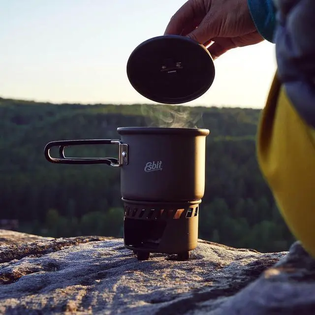 Alt view image 7 of 7 - Esbit CS585HA 3-Piece Lightweight Camping Cook Set for Use with Solid Fuel Tablets
