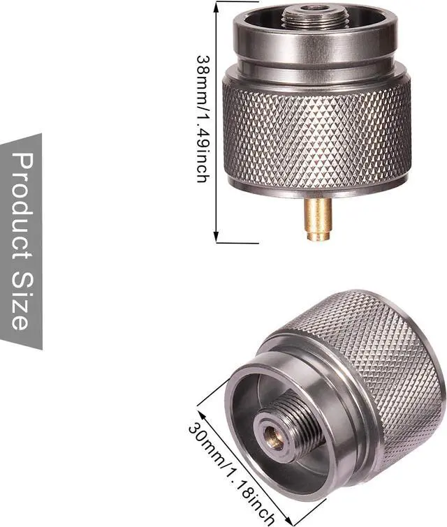 Alt view image 2 of 7 - Camping Stove Adapter 1 Lb Propane Small Tank Input EN417 Lindal Valve Output Cylinder LPG Canister Adapter/Flat Canister to 1L MAPP Gas Tank Adapter Input: EN417 Canister Output: Propane Gas Stove