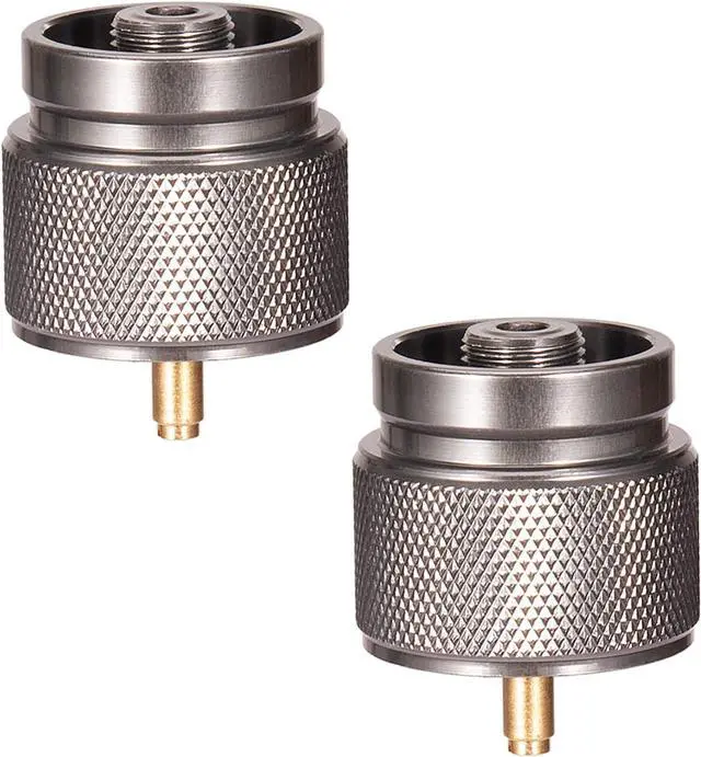 Main image of Camping Stove Adapter 1 Lb Propane Small Tank Input EN417 Lindal Valve Output Cylinder LPG Canister Adapter/Flat Canister to 1L MAPP Gas Tank Adapter Input: EN417 Canister Output: Propane Gas Stove