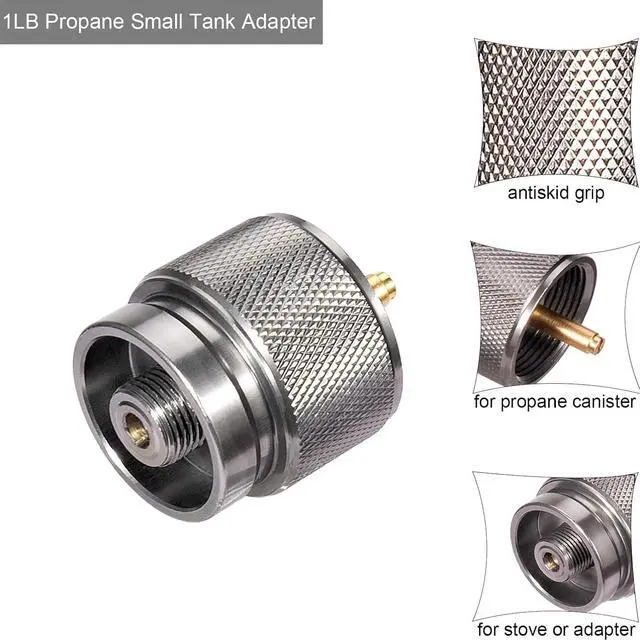 Alt view image 3 of 7 - Camping Stove Adapter 1 Lb Propane Small Tank Input EN417 Lindal Valve Output Cylinder LPG Canister Adapter/Flat Canister to 1L MAPP Gas Tank Adapter Input: EN417 Canister Output: Propane Gas Stove