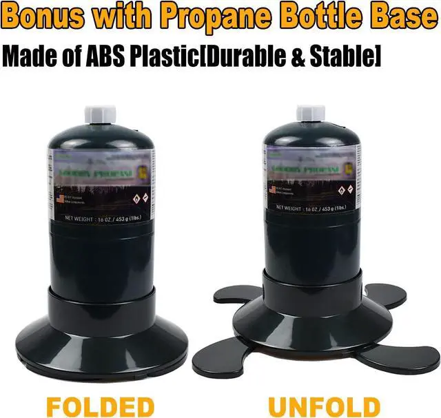 Alt view image 6 of 7 - Propane Stove Portable Camping Gas Stove 10,000 BTU Bottletop Single Adjustable Burner with 1 lb Tank Base Carrying Case Great for Backpacking Emergencies Outdoor