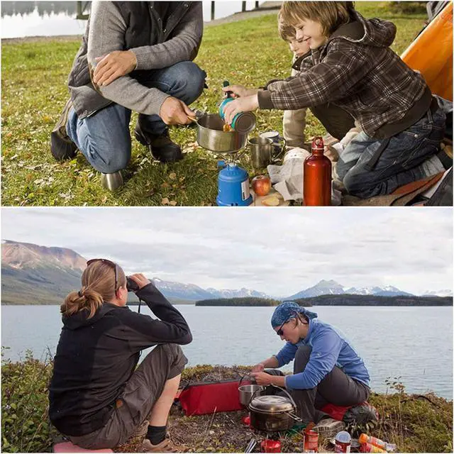 Alt view image 7 of 7 - Camping Stove Travel Stove - Windproof Portable Backpacking Stove - Ultralight Picnic Stove with Piezo Ignition - Mini Gas Stove Strong Firepower Pocket Fuel Burner for Camping Hiking
