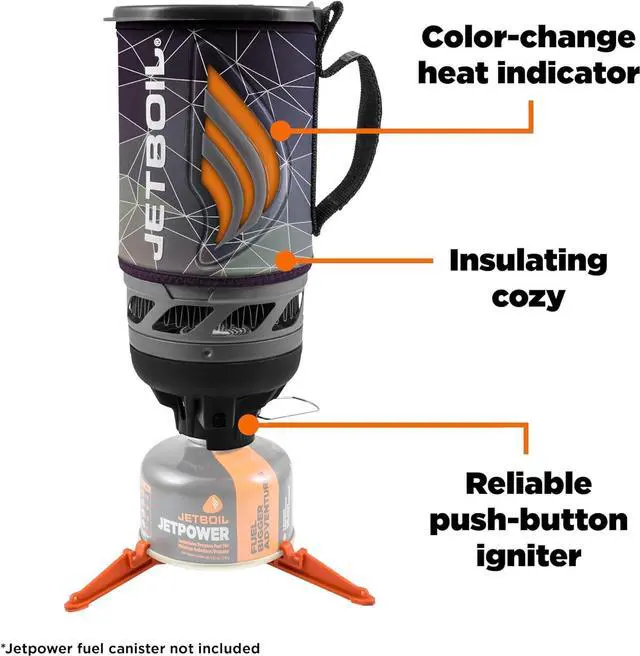 Alt view image 4 of 6 - Jetboil Flash Camping and Backpacking Stove System, Portable Propane/Isobutane Burner with Cooking Cup for Outdoor Trips and Hiking