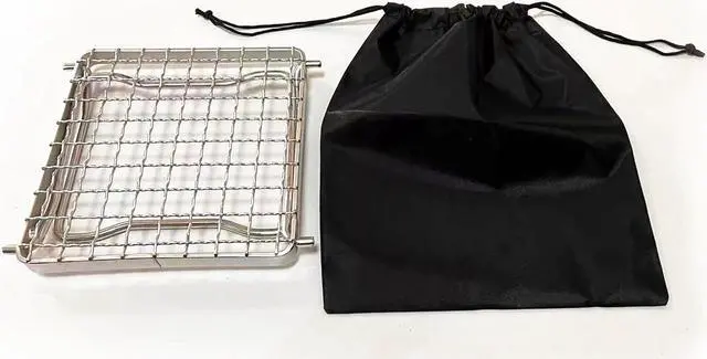 Alt view image 3 of 7 - Camp Grill with Foldable Legs-304 Stainless Steel Grill Grate for Gas Stove-Ultralight mini Campfire Stand-Portable Grill Grid for Backpacking/Camping/Hiking/Picnic/Traveling/Fishing (Weave)