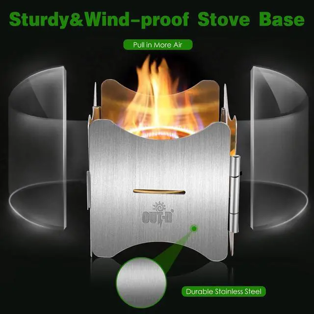 Alt view image 3 of 7 - Alcohol Stove, Camping Stove with Stove Cover, Stainless Steel Windproof Solo Stove, Suitable for Outdoor Camping Hiking Backpacking