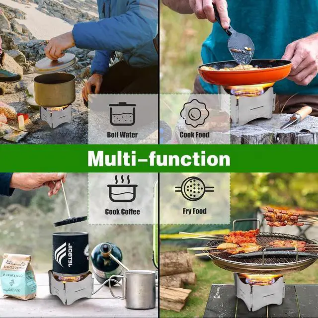 Alt view image 4 of 7 - Alcohol Stove, Camping Stove with Stove Cover, Stainless Steel Windproof Solo Stove, Suitable for Outdoor Camping Hiking Backpacking