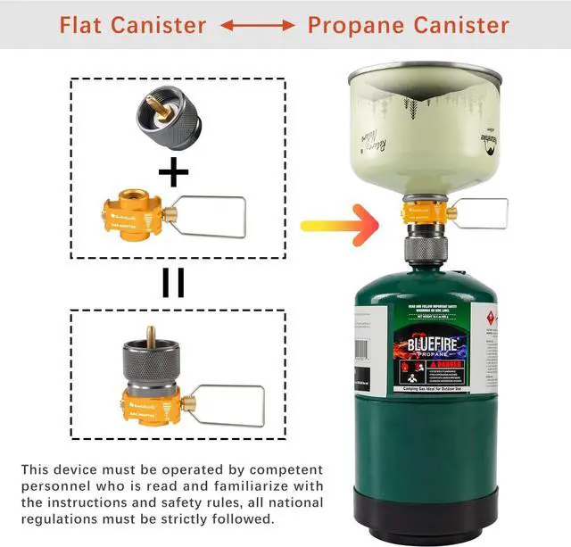 Alt view image 6 of 7 - Isobutane/Butane Fuel Canister Refill Adapter Flipfuel Fuel Transfer Device Butane Canister Shifter Gas Refill Saver Plus Camping Stove Adapter Flip Fuel Backpacking with Gas Exhaust Function