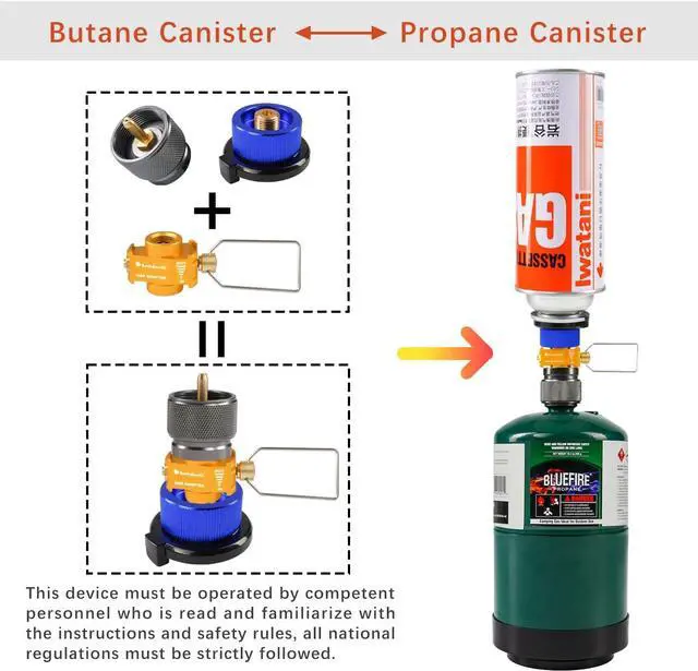 Alt view image 7 of 7 - Isobutane/Butane Fuel Canister Refill Adapter Flipfuel Fuel Transfer Device Butane Canister Shifter Gas Refill Saver Plus Camping Stove Adapter Flip Fuel Backpacking with Gas Exhaust Function