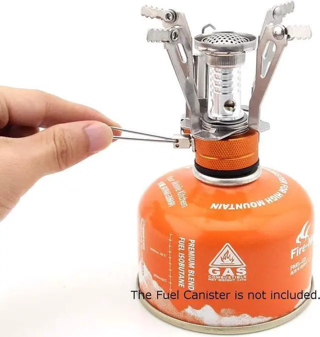 Alt view image 4 of 7 - Backpacking Stove Portable Camping Stove with Piezo Ignition Stable Supports Ultralight Stove for Camping Hiking and Backpacking Trips Cooking (Orange)