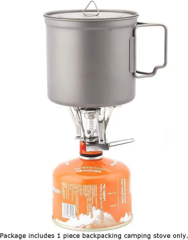 Alt view image 6 of 7 - Backpacking Stove Portable Camping Stove with Piezo Ignition Stable Supports Ultralight Stove for Camping Hiking and Backpacking Trips Cooking (Orange)