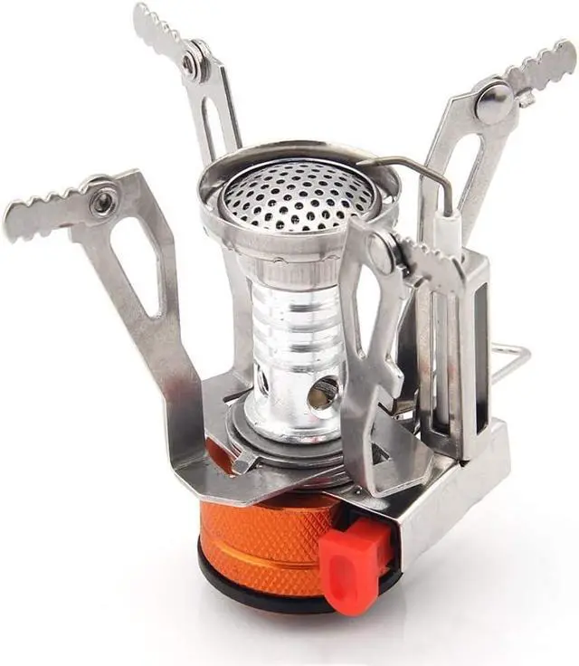 Alt view image 3 of 7 - Backpacking Stove Portable Camping Stove with Piezo Ignition Stable Supports Ultralight Stove for Camping Hiking and Backpacking Trips Cooking (Orange)