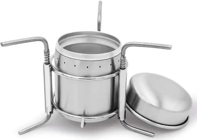 Main image of Portable Outdoor Mini Stainless Steel Ultralight Liquid Alcohol Stove Burner Furnace with Rack Support Stand for Backpacking Picnic Hiking Camping Survival