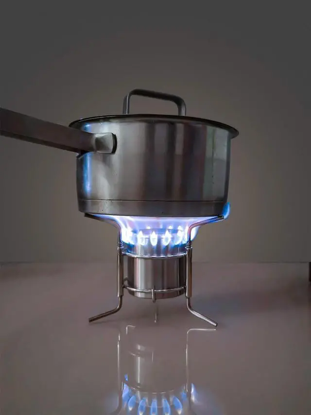 Alt view image 4 of 6 - Portable Outdoor Mini Stainless Steel Ultralight Liquid Alcohol Stove Burner Furnace with Rack Support Stand for Backpacking Picnic Hiking Camping Survival