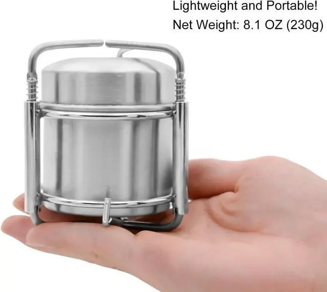 Alt view image 6 of 6 - Portable Outdoor Mini Stainless Steel Ultralight Liquid Alcohol Stove Burner Furnace with Rack Support Stand for Backpacking Picnic Hiking Camping Survival