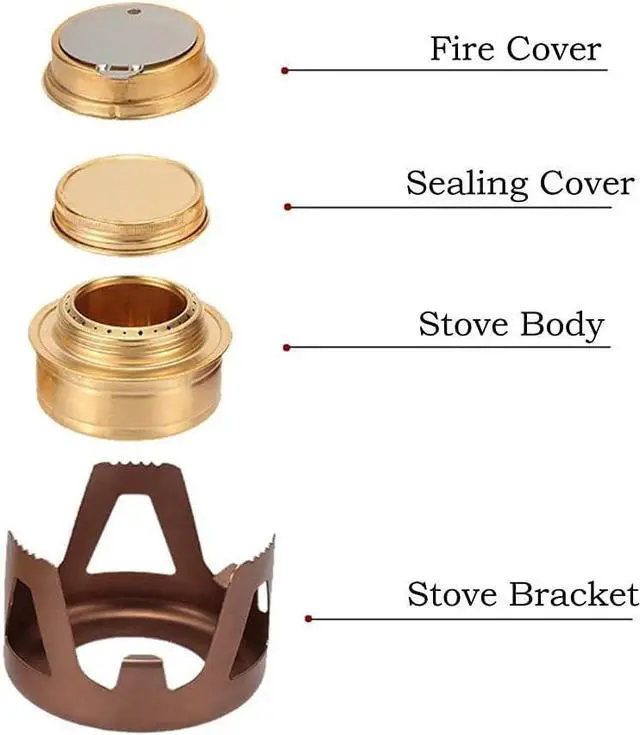 Alt view image 3 of 7 - Outdoor Mini Portable Alcohol Stove Burner for Backpacking Hiking Camping Survival - Copper
