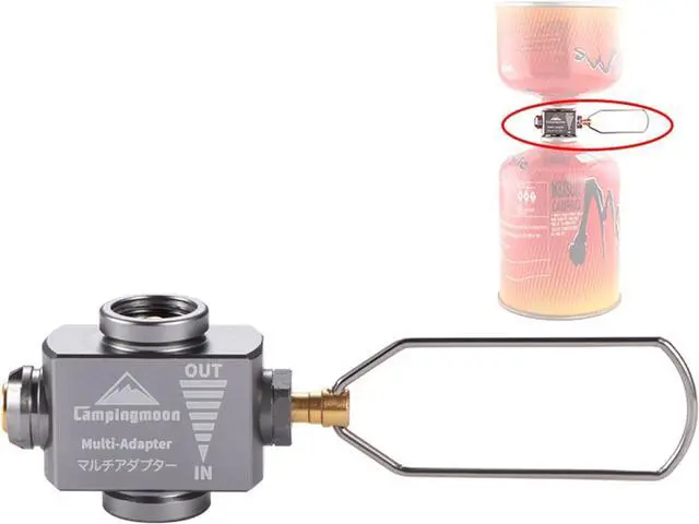Main image of Campingmoon Gas Canister Refill Adapter, Portable Outdoor Gas Saver Lindal Valve Canister Shifter, Camping Canister Vent Valve, Z15