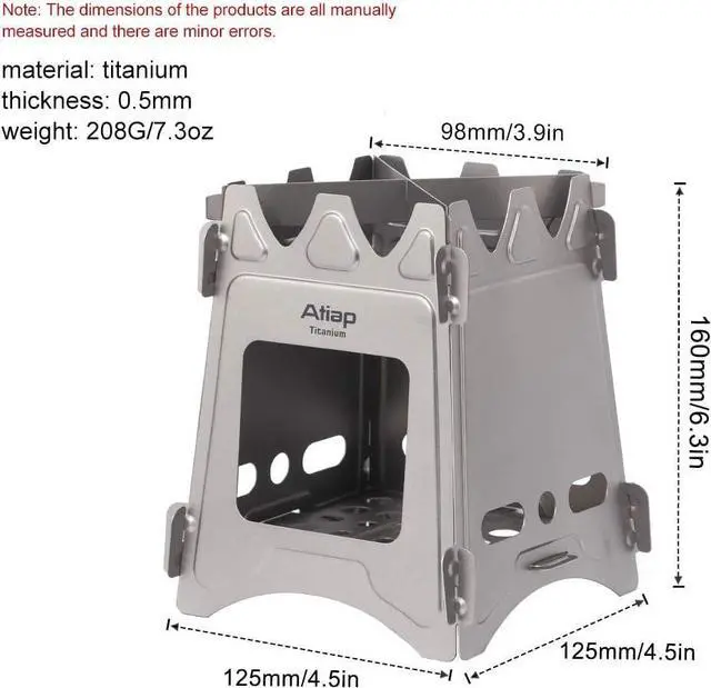 Alt view image 4 of 7 - Ultralight Titanium Wood Burning Stove Outdoor Camping Multi-Fuels Alcohol Stove BBQ Stove WS009ST-Ti (Wood Burning Stove)