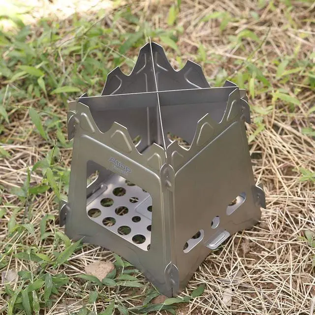 Alt view image 7 of 7 - Ultralight Titanium Wood Burning Stove Outdoor Camping Multi-Fuels Alcohol Stove BBQ Stove WS009ST-Ti (Wood Burning Stove)