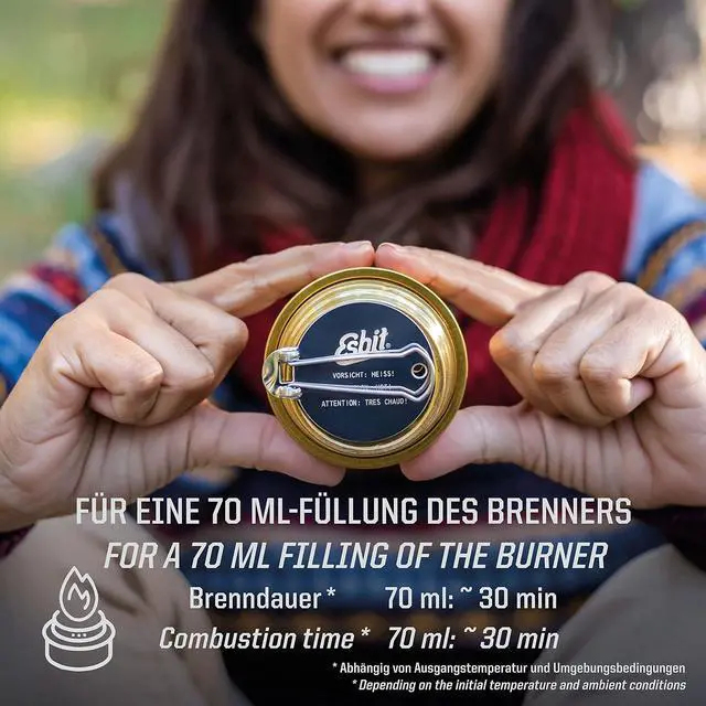 Alt view image 5 of 7 - Esbit Brass Alcohol Burner Camping Stove with Variable Temperature Control