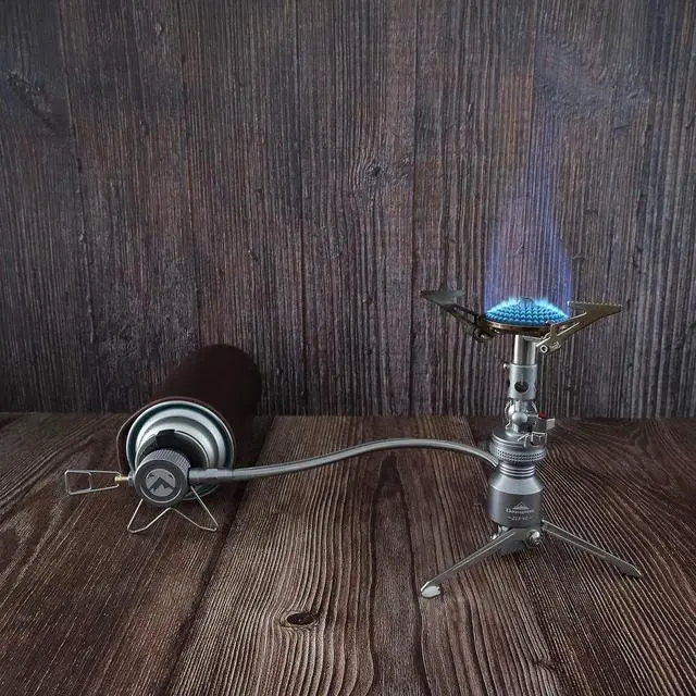 Alt view image 7 of 7 - Butane Adapter Stand Type Remote Stove for Camping Backpacking Butane Gas Fuel Canister w/hose Z23-VC