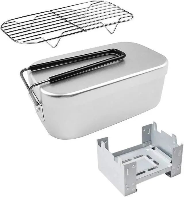 Main image of Lixada Mini Folding Stove Lunch Box Steaming Rack Combo Set for Picnic Camping Hiking Fishing Mountaineering