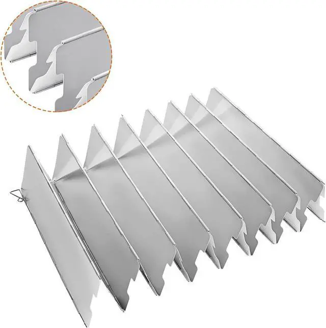 Alt view image 4 of 7 - 2 Pack Folding Outdoor Stove Windscreen, 16 Plates Aluminum Camping Stove Windscreen with Carrying Bag,Stove Windscreen for Camping Picnic, Backpacking, Cooking