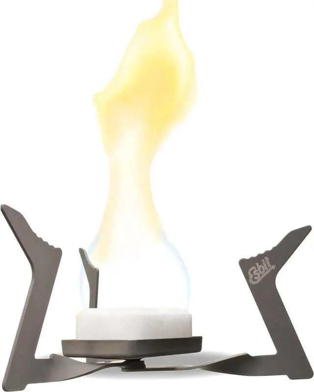 Main image of Esbit 11.5g (0.4 Ounce) Ultralight Folding Titanium Stove for Use with Solid Fuel Tablets